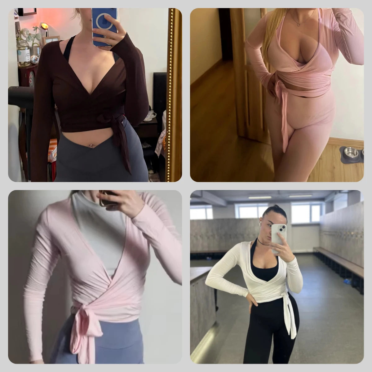 Hearuisavy Summer Women's Long Sleeve Yoga Shirt Gym Sportswear Casual Breathable Quick Dry Sports Top Pilates Ballet Wrap Tops