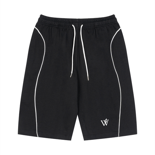 Unisex Piping Drawstring Shorts