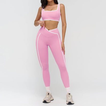 Elevate Your Workout with Our 2PCS Women's Yoga Fitness Tracksuit Set - Stylish Sports Bra & High Waist Leggings for Ultimate Comfort