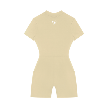 Women's Quarter-Zip Short Sleeve Romper