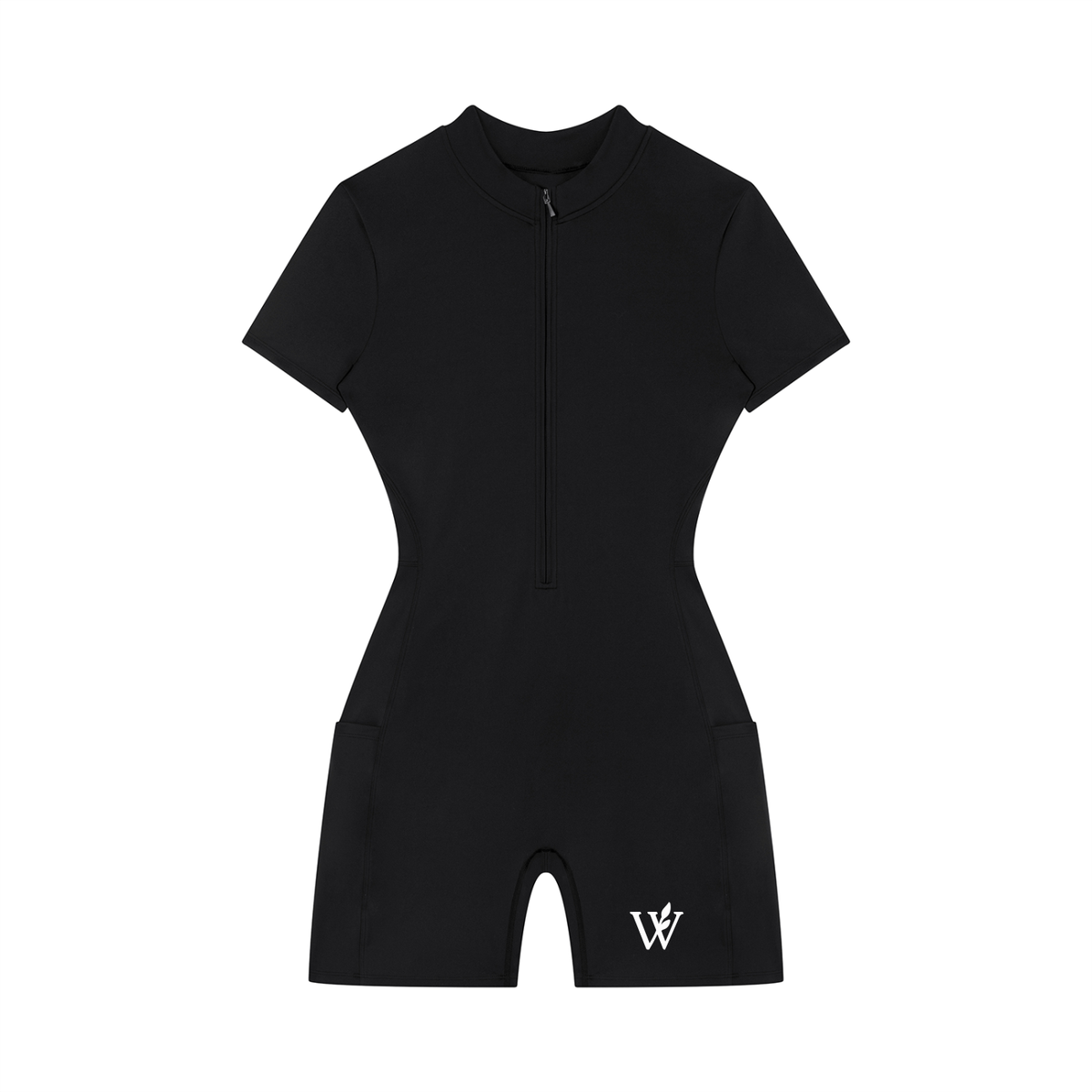 Women's Quarter-Zip Short Sleeve Romper