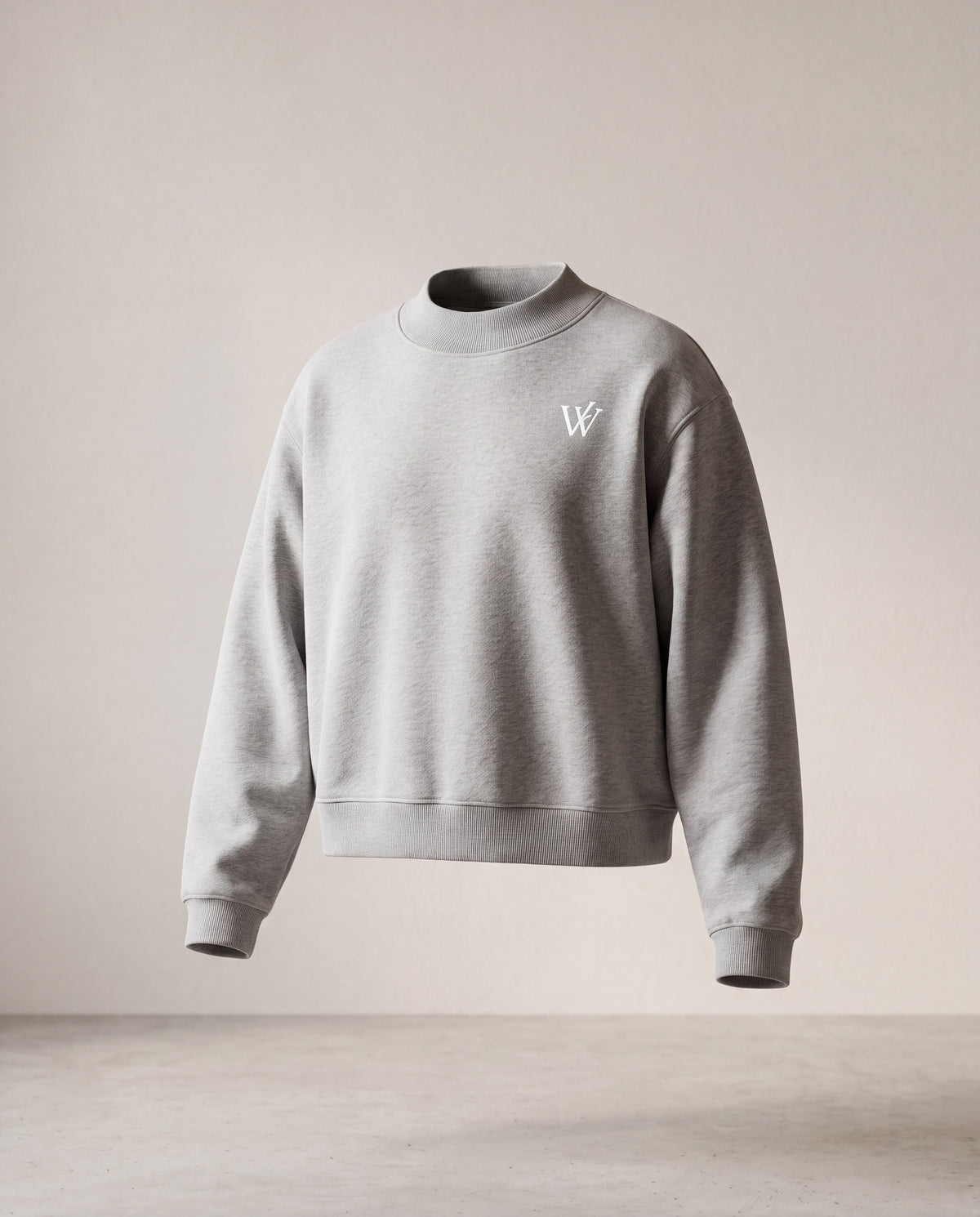 Fleece Mock-Neck Crew Sweatshirt