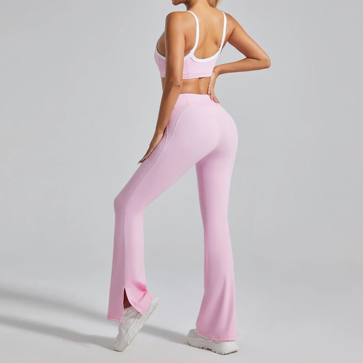 Women'S Naked Feel Seamless Yoga Set 2-Piece Backless Sports Bra & Leggings High Stretch Quick Dry G...