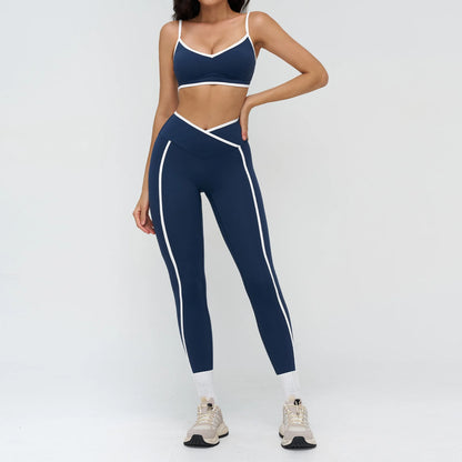 Elevate Your Workout with Our 2PCS Women's Yoga Fitness Tracksuit Set - Stylish Sports Bra & High Waist Leggings for Ultimate Comfort