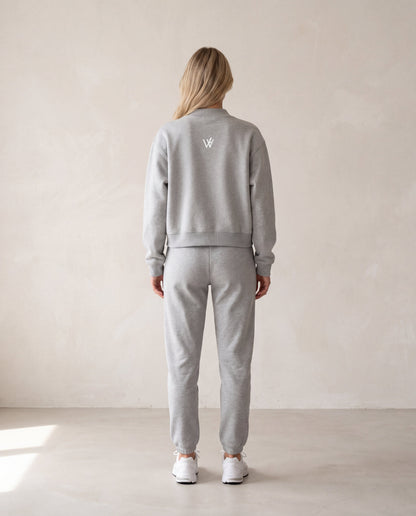 Fleece Mock-Neck Crew Sweatshirt
