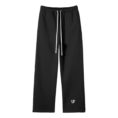 Unisex Solid Color Fleece Straight Leg Pants