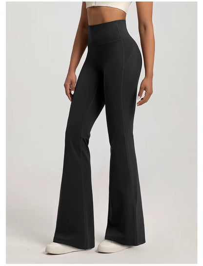 Elevate Your Workout with Our High Waisted Cinching Hip Lifting Bell Bottom Yoga Pants for Women