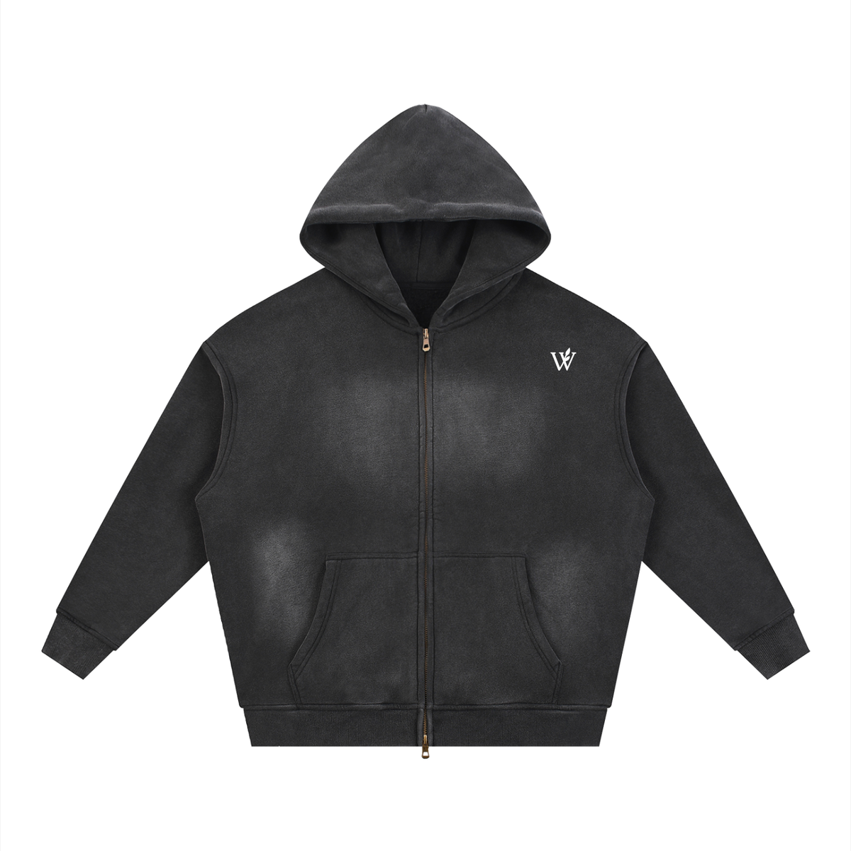 Sunfade Two-way Zipper Boxy Fleece Hoodie