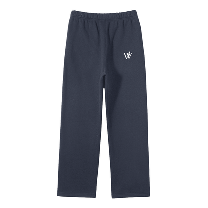 Unisex Solid Color Fleece Straight Leg Pants