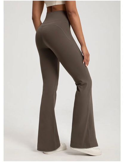 Elevate Your Workout with Our High Waisted Cinching Hip Lifting Bell Bottom Yoga Pants for Women