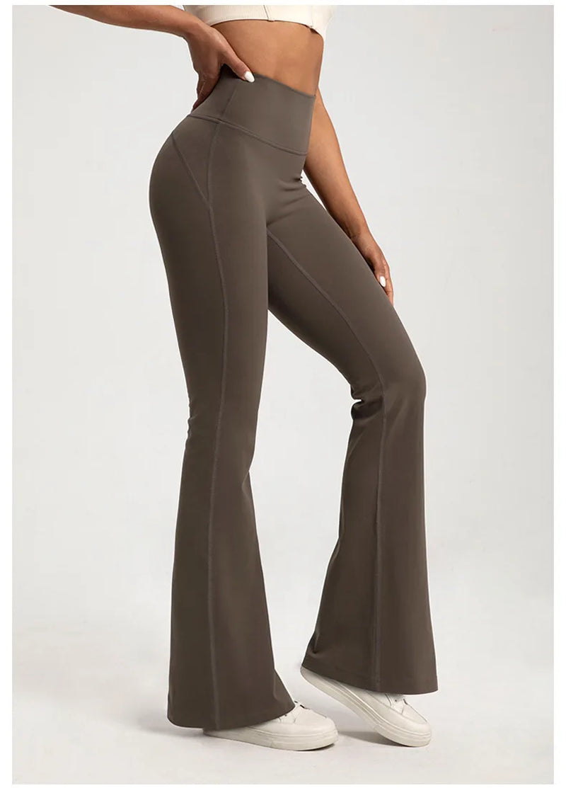Elevate Your Workout with Our High Waisted Cinching Hip Lifting Bell Bottom Yoga Pants for Women