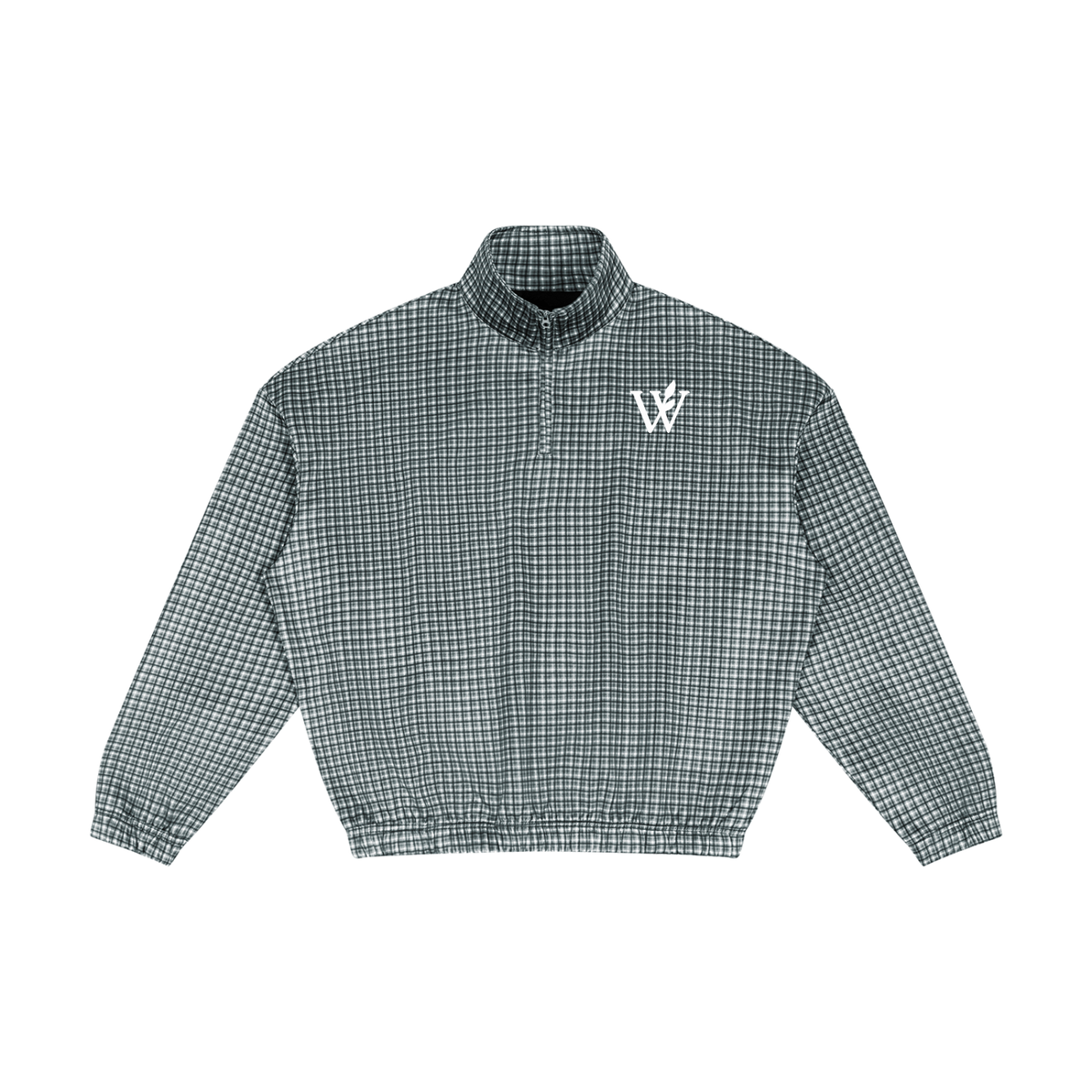 Unisex Plaid Quarter-Zip Sweatshirt