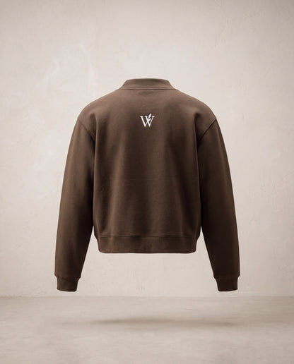 Fleece Mock-Neck Crew Sweatshirt