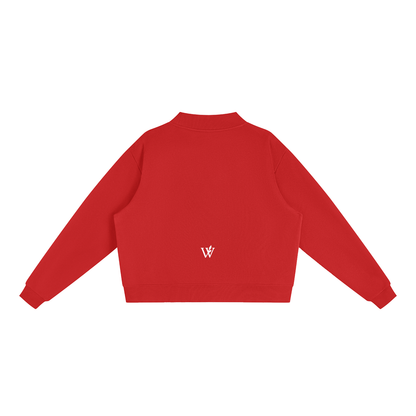 Essential Fleece Mock-Neck Crew Sweatshirt