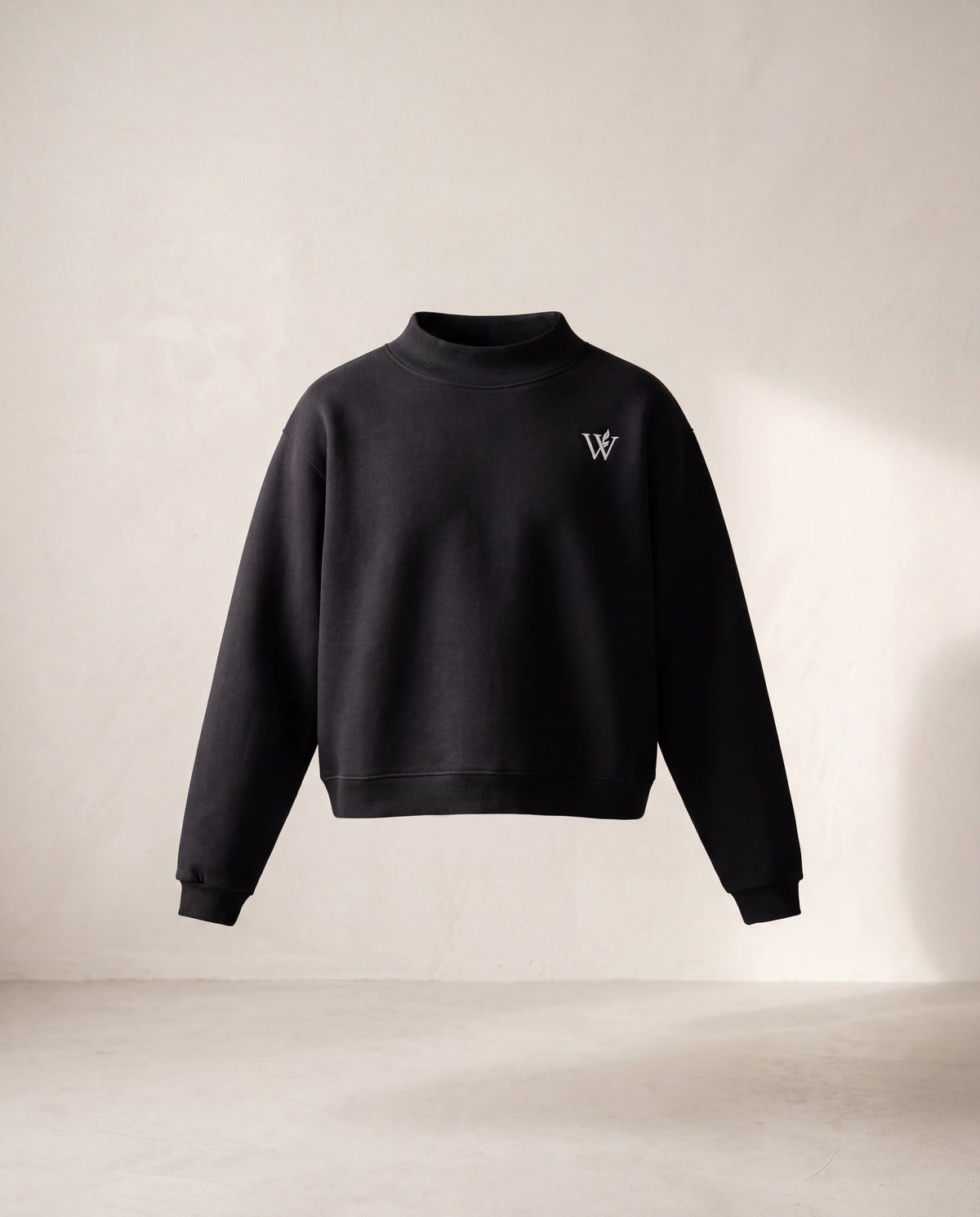 Fleece Mock-Neck Crew Sweatshirt