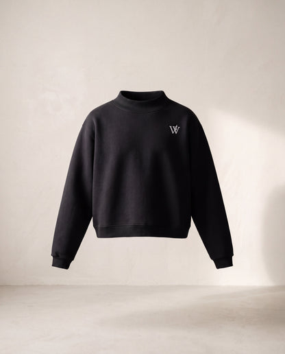 Fleece Mock-Neck Crew Sweatshirt