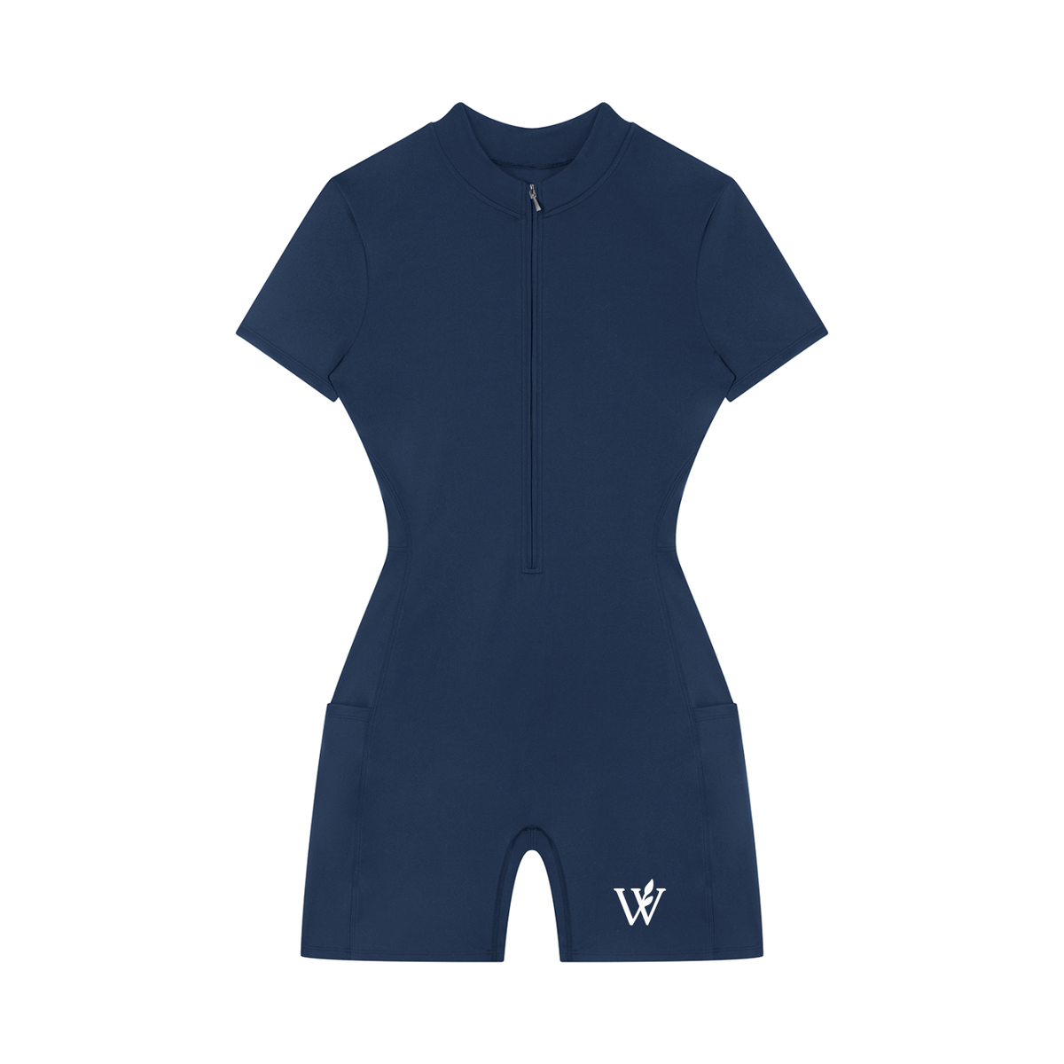 Women's Quarter-Zip Short Sleeve Romper
