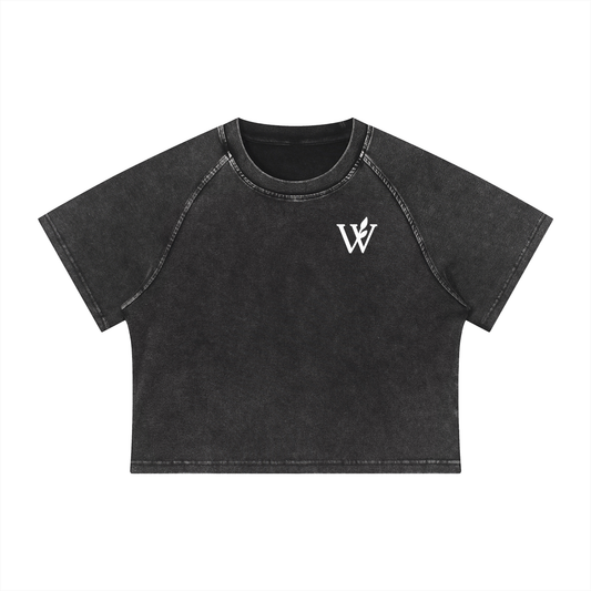 Women's Mineral Wash Raglan Crop T-Shirt