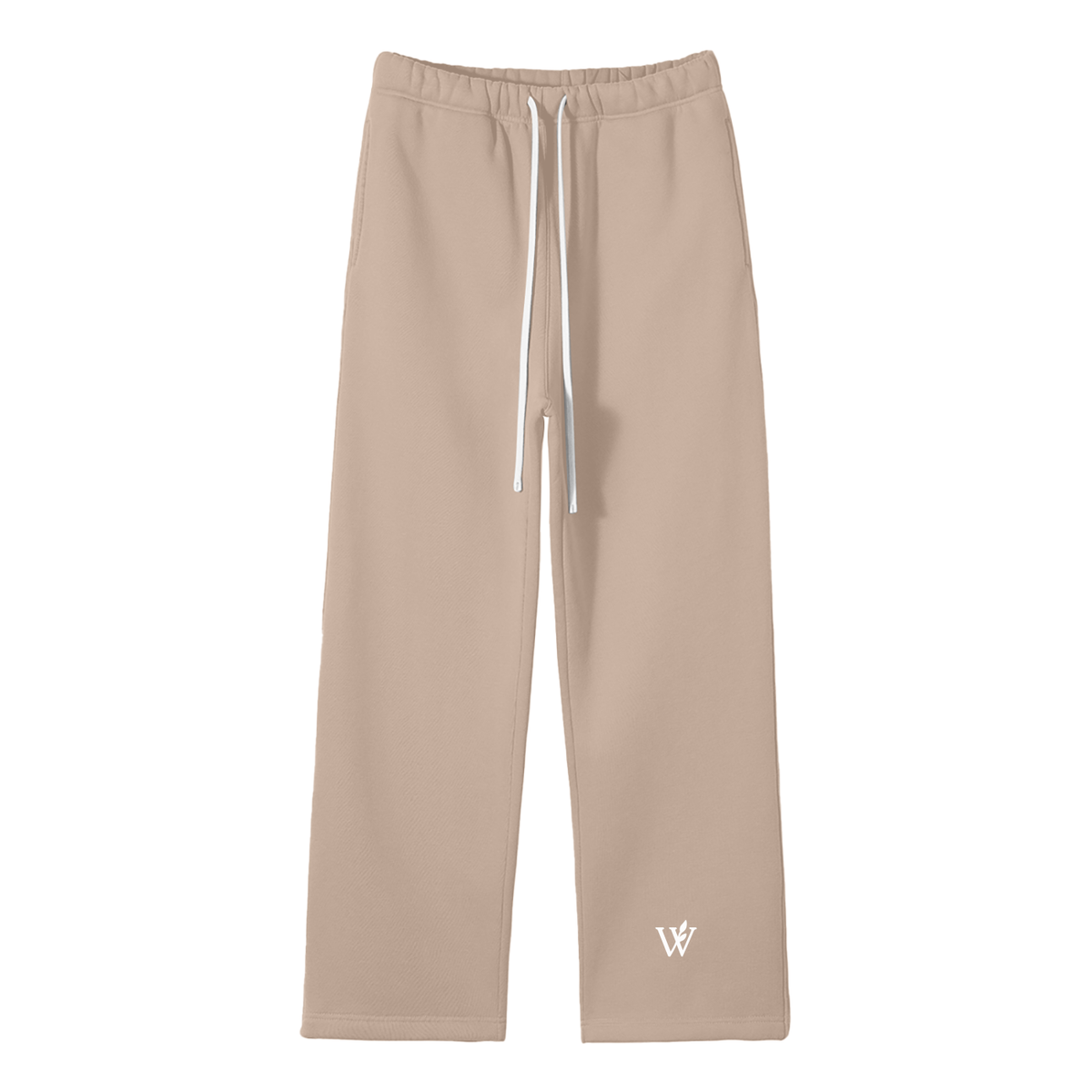 Unisex Solid Color Fleece Straight Leg Pants