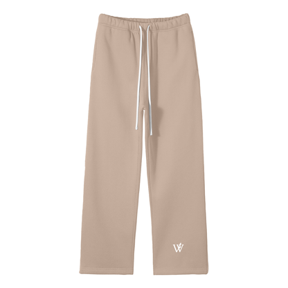 Unisex Solid Color Fleece Straight Leg Pants