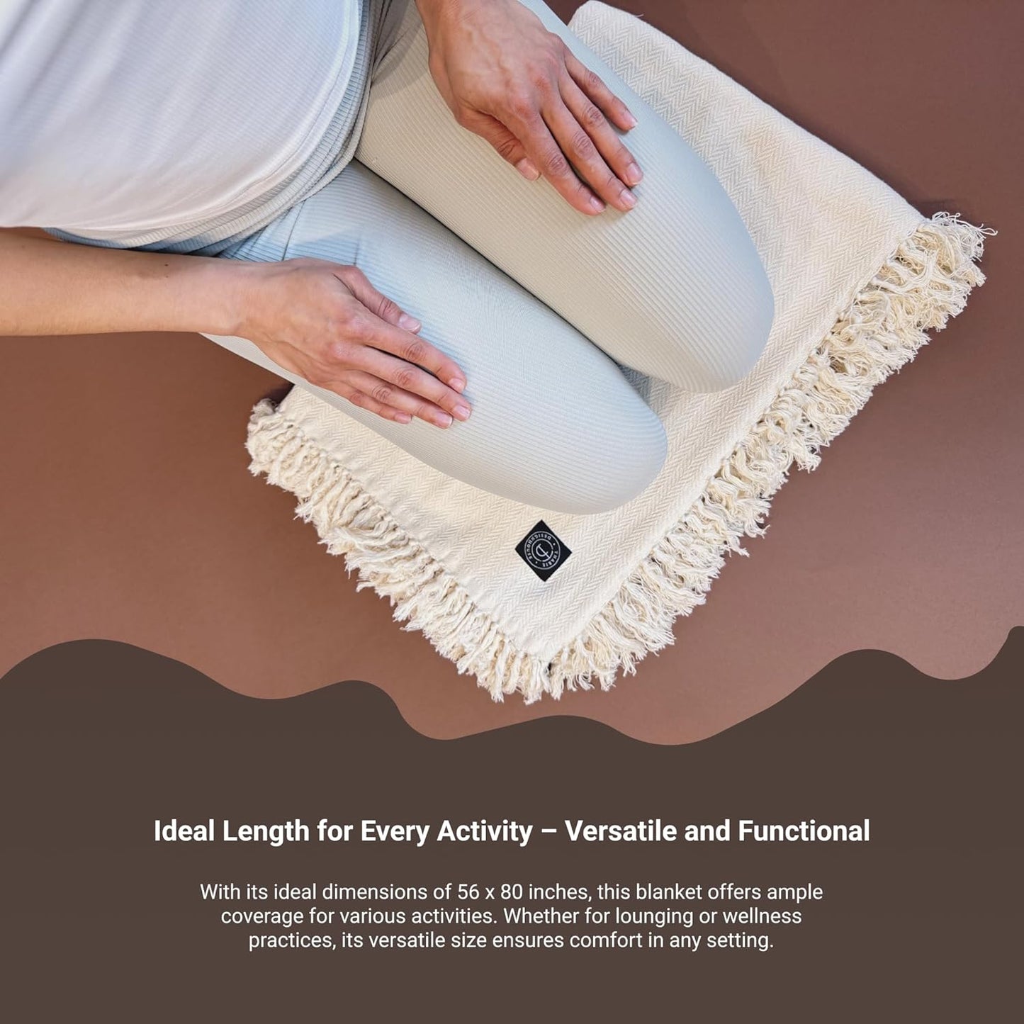 Tharie Handwoven Gots-Certified Organic Cotton Blanket, Lightweight & Breathable, 142 X 200 Cm
