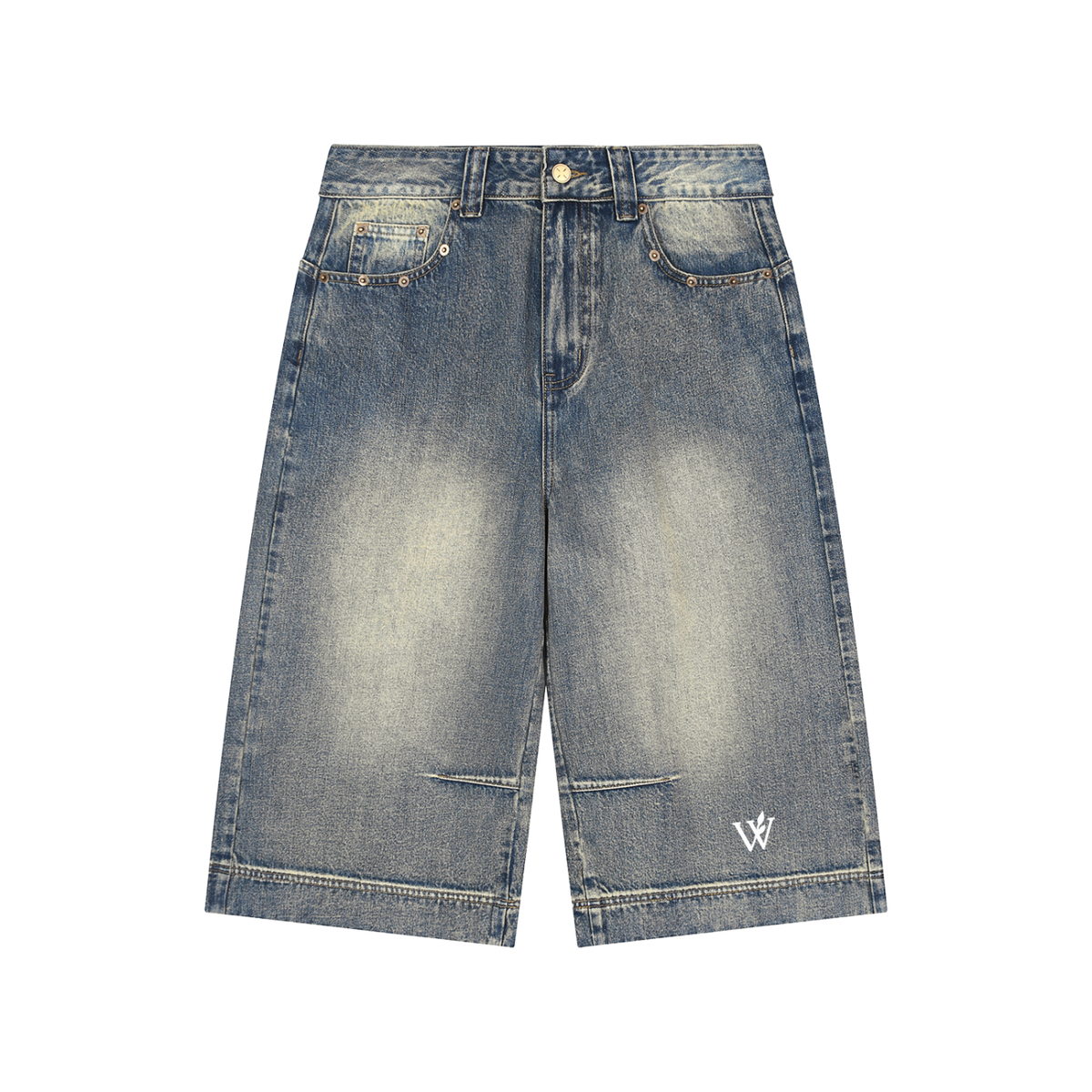 Vintage Wash Baggy Denim Shorts