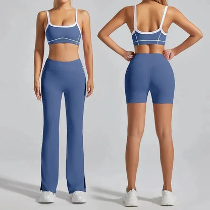 Women'S Naked Feel Seamless Yoga Set 2-Piece Backless Sports Bra & Leggings High Stretch Quick Dry G...