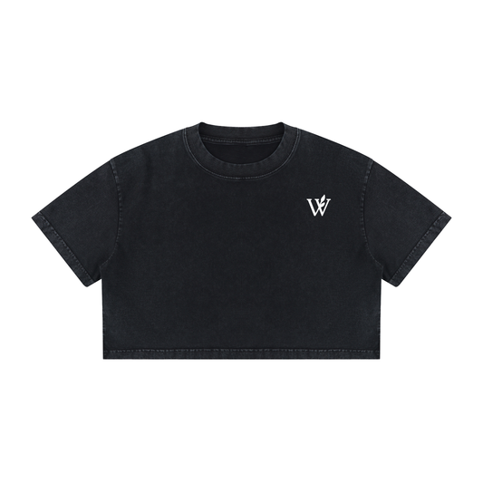 Women's Mineral Wash Cotton Crop T-Shirt