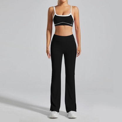 Women'S Naked Feel Seamless Yoga Set 2-Piece Backless Sports Bra & Leggings High Stretch Quick Dry G...