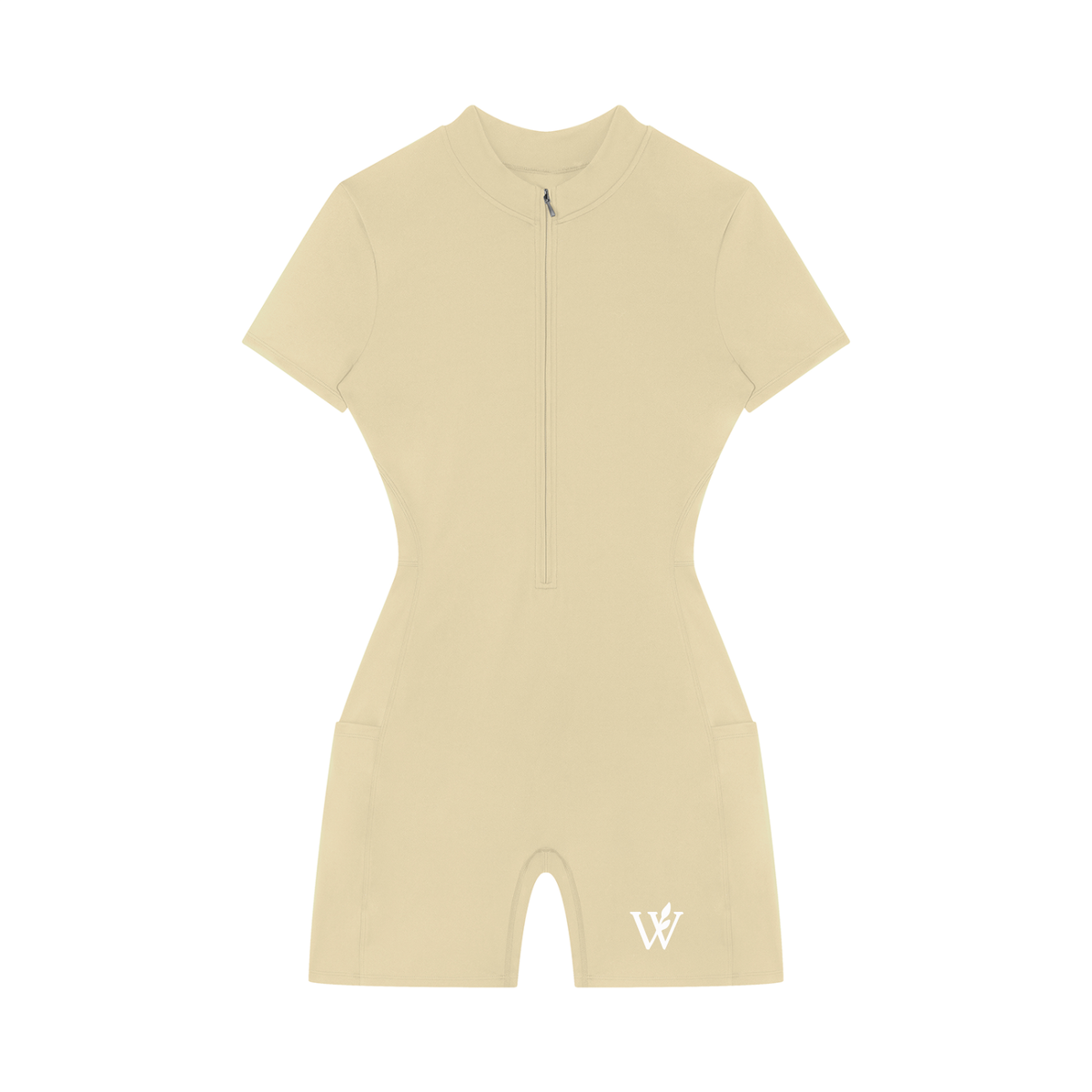 Women's Quarter-Zip Short Sleeve Romper
