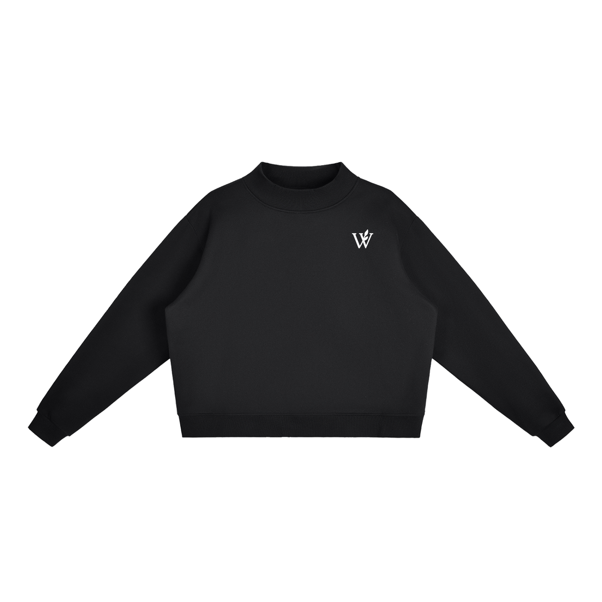 Essential Fleece Mock-Neck Crew Sweatshirt