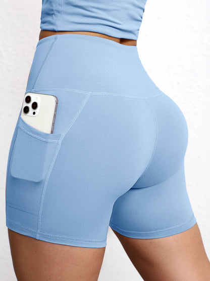 Elevate Your Workout with High Waist Yoga Shorts Featuring Utility Pockets and Butt Lifting Design