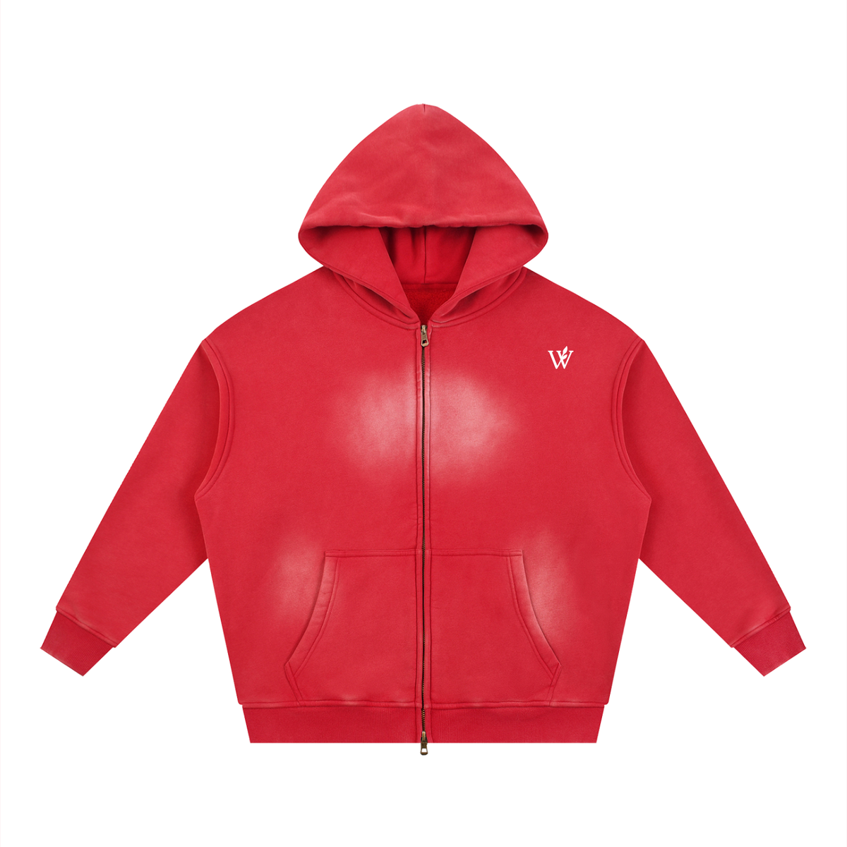 Sunfade Two-way Zipper Boxy Fleece Hoodie