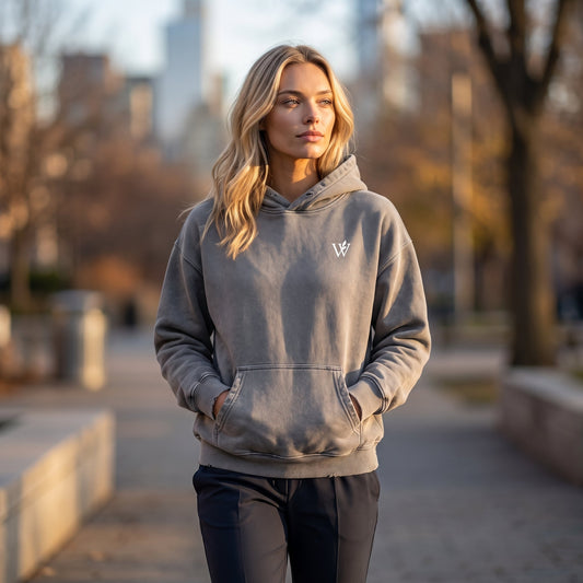 Snow Wash Hand-Frayed Heavyweight  Hoodie