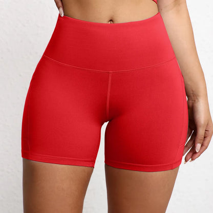 Elevate Your Workout with High Waist Yoga Shorts Featuring Utility Pockets and Butt Lifting Design