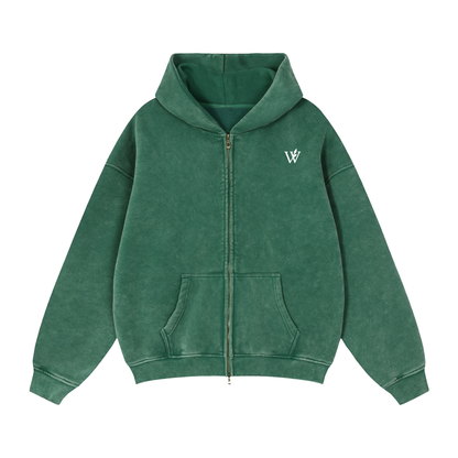 Zip-Through Boxy Fleece Hoodie