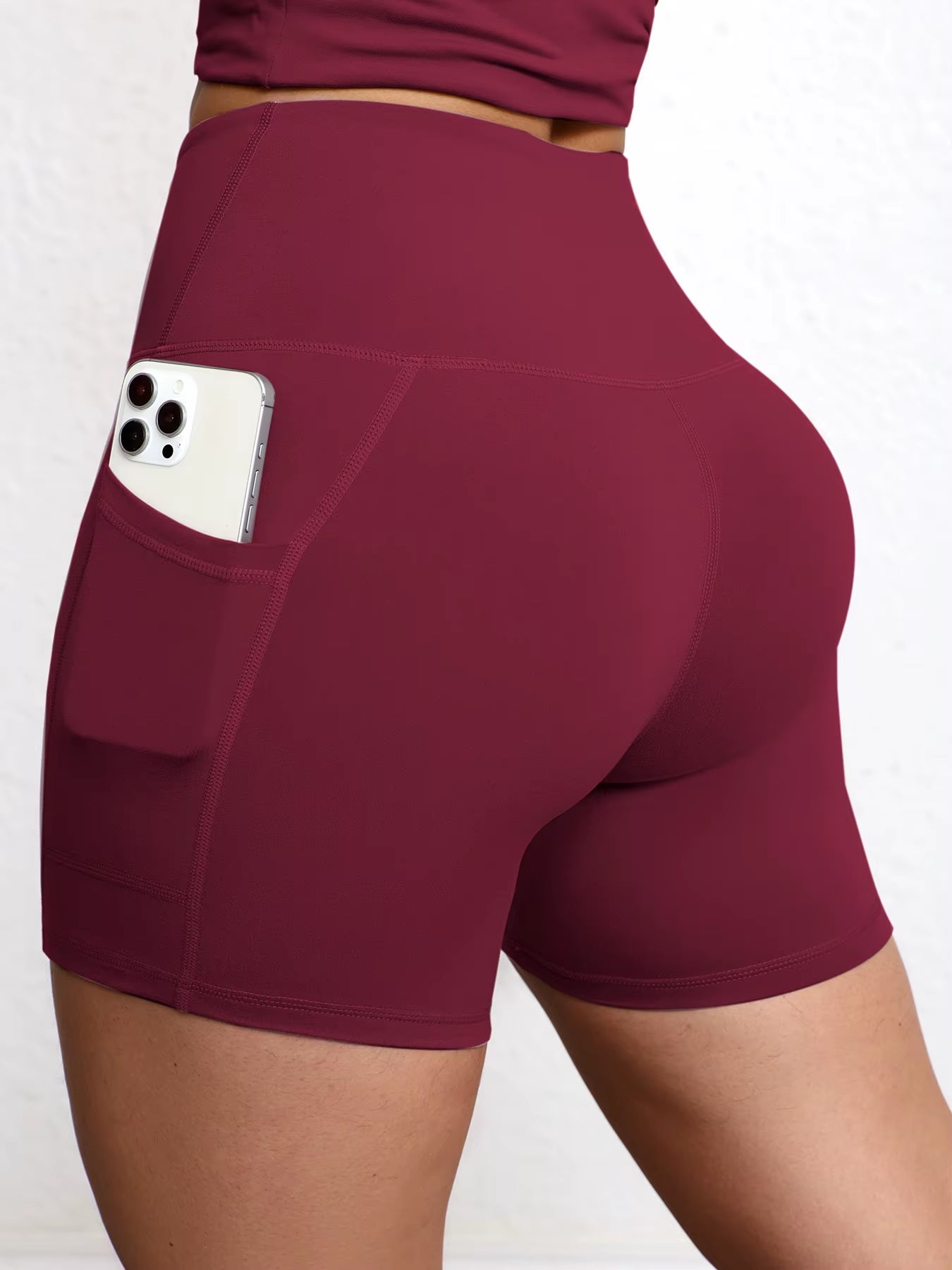 Elevate Your Workout with High Waist Yoga Shorts Featuring Utility Pockets and Butt Lifting Design