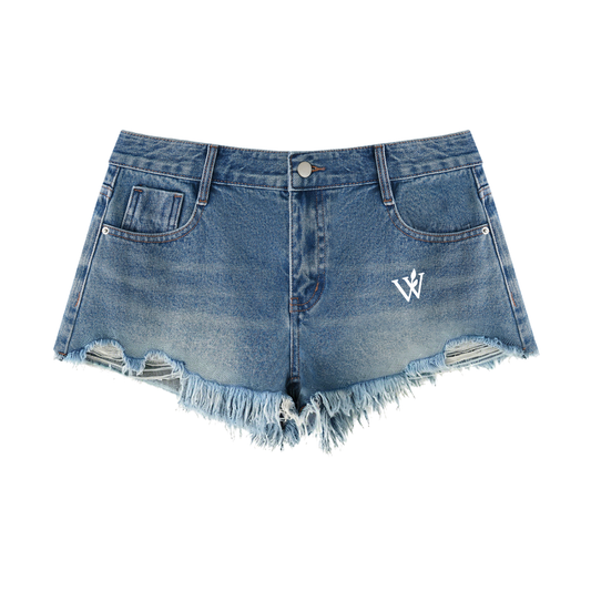 Women's Vintage Wash Raw Hem Denim Shorts