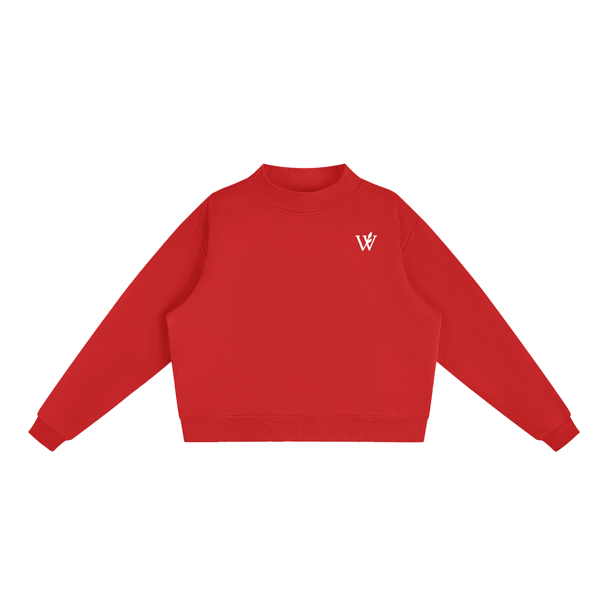 Essential Fleece Mock-Neck Crew Sweatshirt