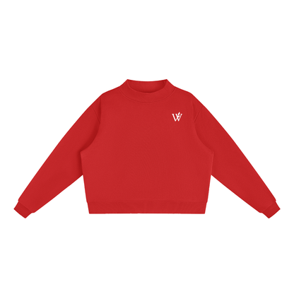 Essential Fleece Mock-Neck Crew Sweatshirt