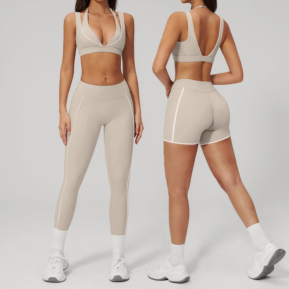Elevate Your Workout with Our 2PCS Women's Yoga Suit: Shockproof Sports Bra & Cycling Shorts for Ultimate Comfort and Style