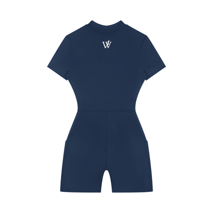 Women's Quarter-Zip Short Sleeve Romper