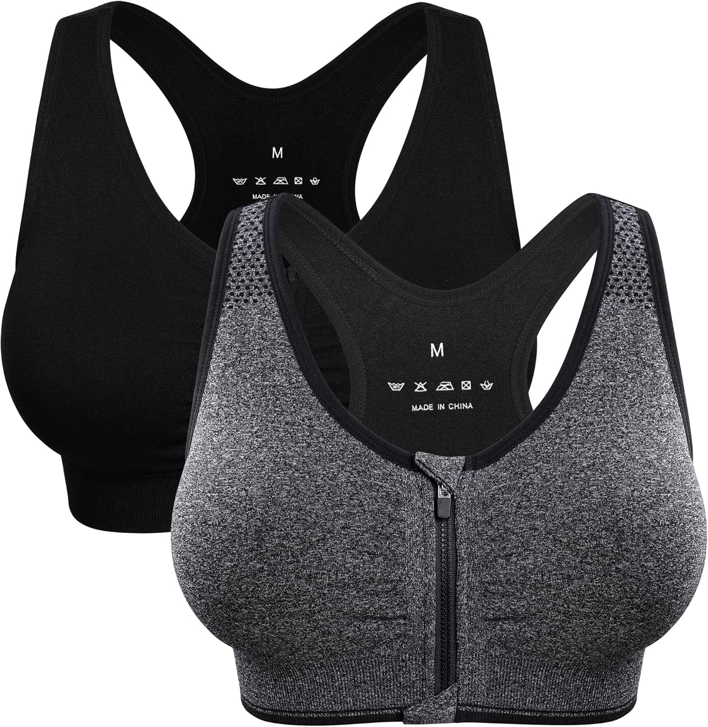 Elevate Your Comfort with the Women’s Zip Front Wireless Post-Surgery Sports Bra - Perfect for Yoga and Active Living