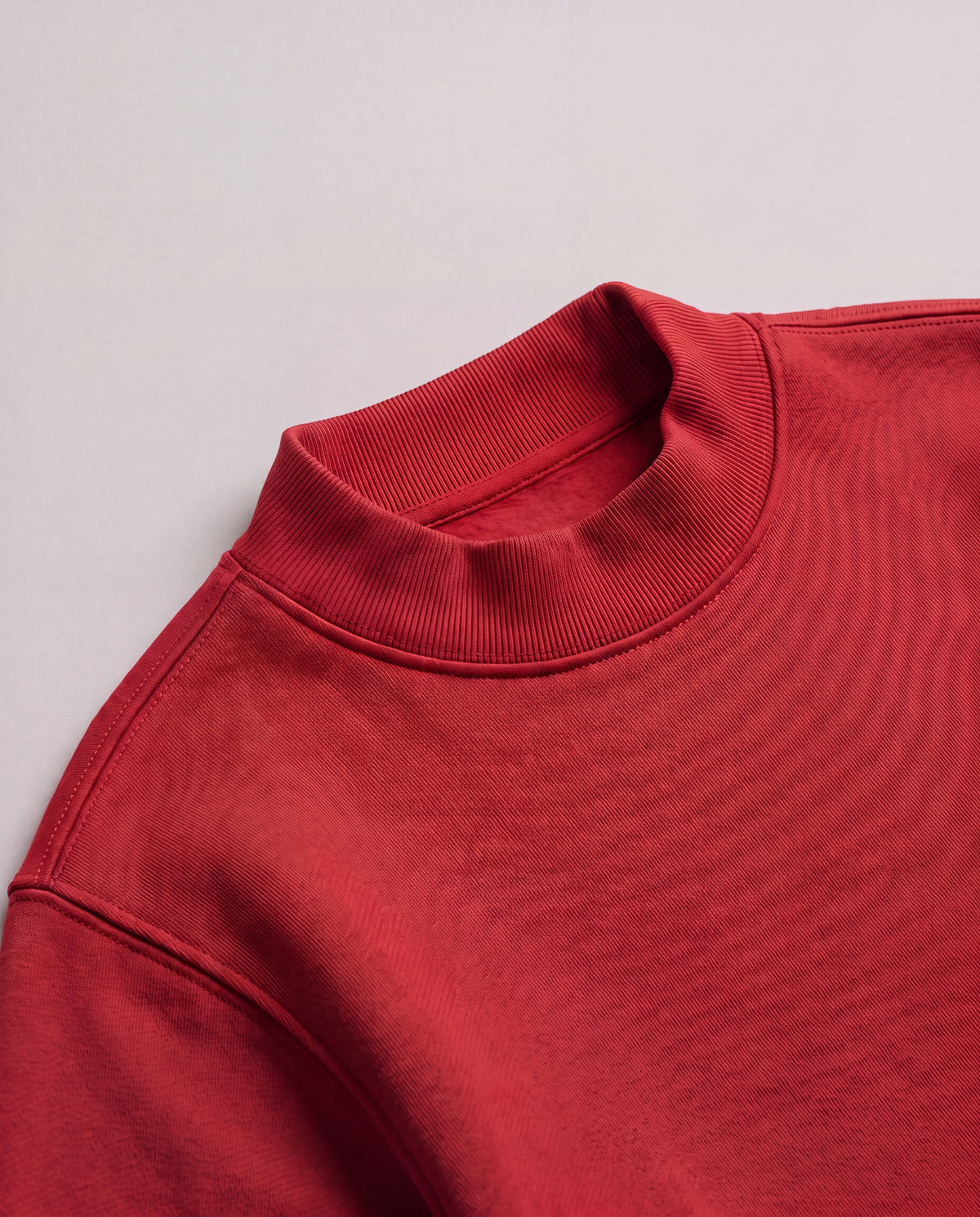 Fleece Mock-Neck Crew Sweatshirt