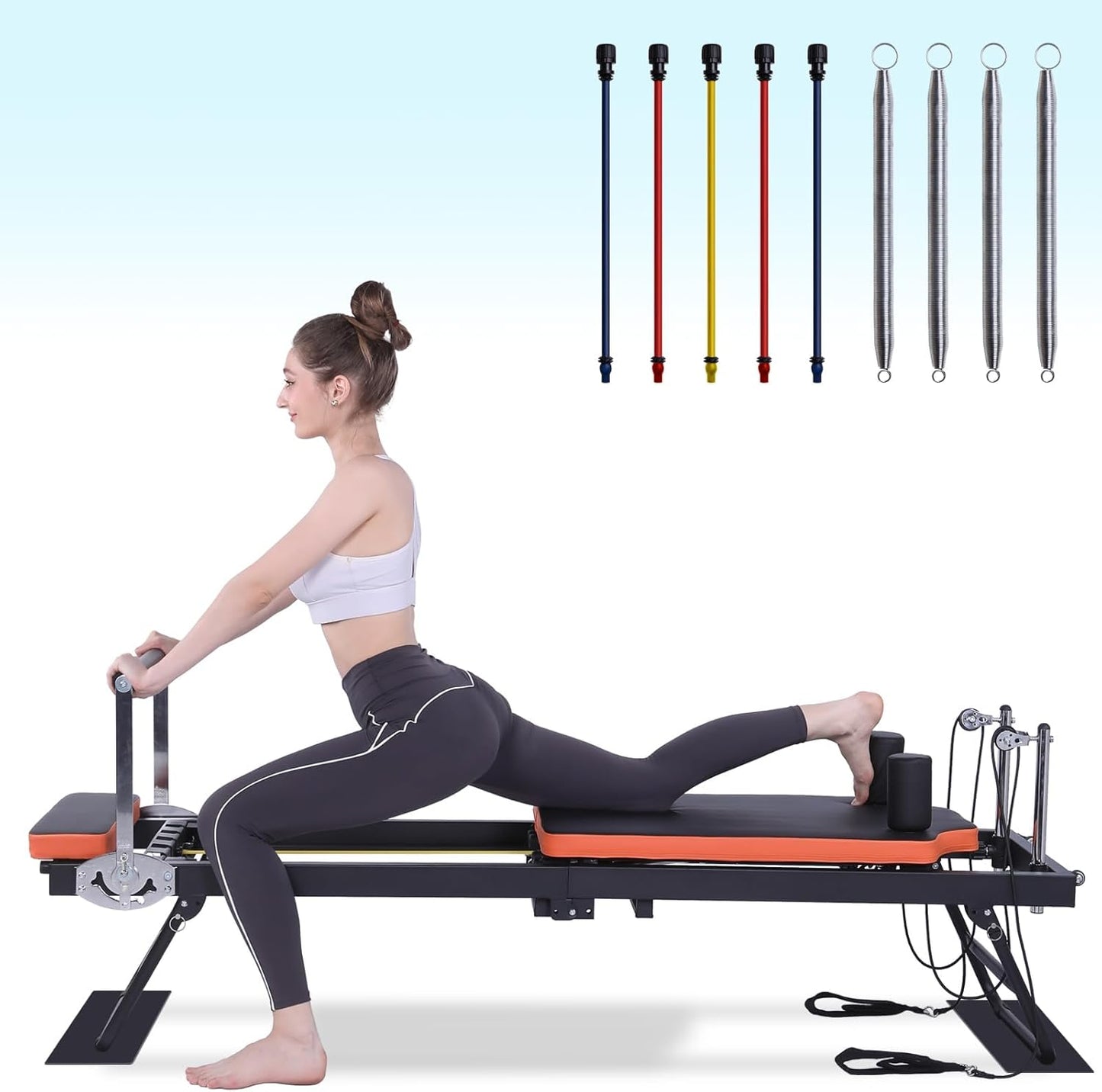 Transform Your Home Workouts with the Ultimate Foldable Pilates Reformer – Perfect for Beginners and Pros Alike, Supports Up to 250 lbs!