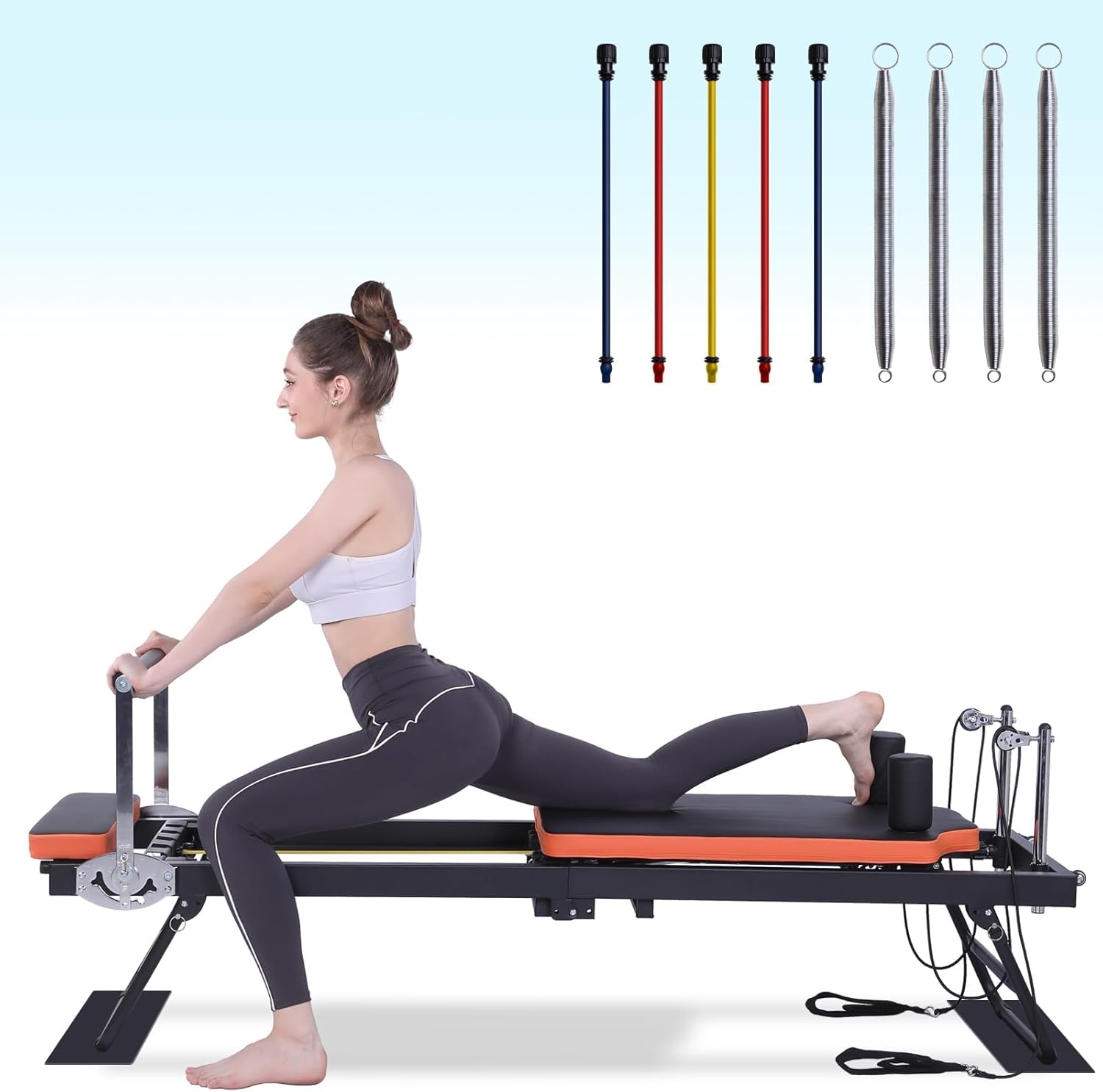 Transform Your Home Workouts with the Ultimate Foldable Pilates Reformer – Perfect for Beginners and Pros Alike, Supports Up to 250 lbs!