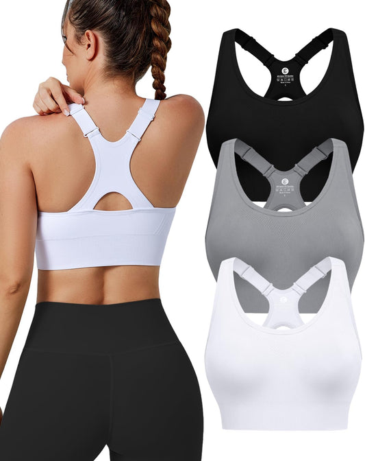 Ultimate High Impact Sports Bras for Women - 3/4/5 Pack with Adjustable Straps and Padded Support for Seamless Comfort