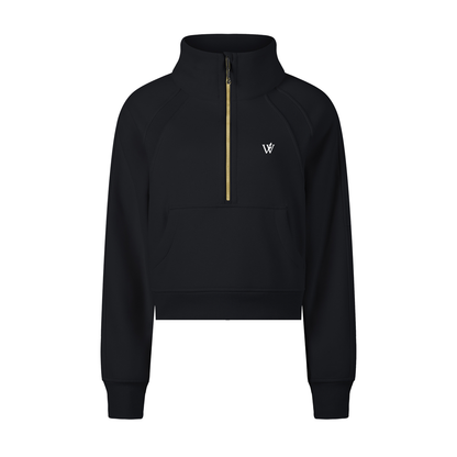 Cropped Half-Zip Sweatshirt
