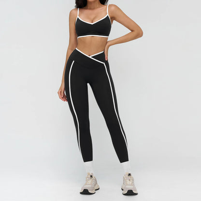 Elevate Your Workout with Our 2PCS Women's Yoga Fitness Tracksuit Set - Stylish Sports Bra & High Waist Leggings for Ultimate Comfort