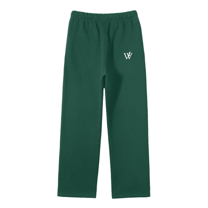Unisex Solid Color Fleece Straight Leg Pants